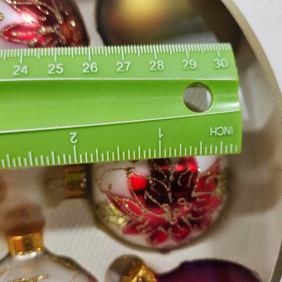 8 Vintage Christmas Glass Ball Ornament - Picture 3 of 3